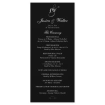 Black & White Monogram Wedding Program Custom Rack Cards