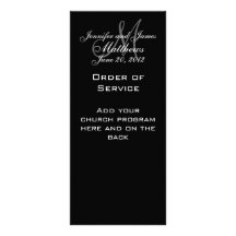 Black White Monogram Wedding Programs Customized Rack Card