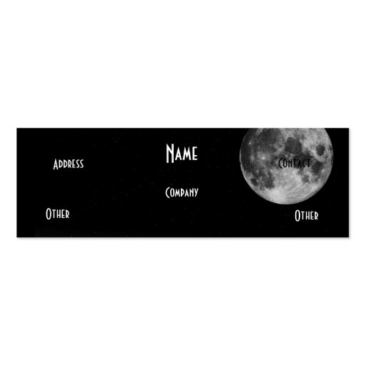 Black & White Moon Business Card (front side)