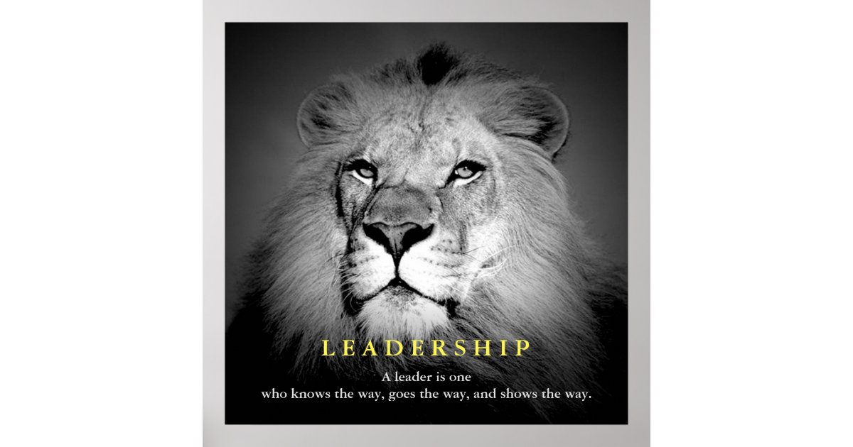 black white motivational leadership quote lion poster baby q shower invitations
