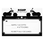Black & White Motorcycle Biker Silhouette rsvp Invite