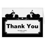 Black White Motorcycle Biker Silhouette Thank You Greeting Card