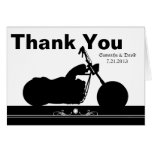 Black White Motorcycle Biker Silhouette Thank You Cards