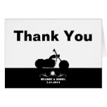 Black White Motorcycle Biker Silhouette Thank You Greeting Cards