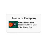Black White Mouse and Orange tea rose Address Label