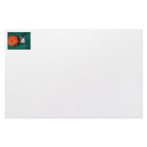 Black White Mouse and Orange tea rose Customized Stationery