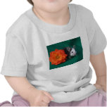 Black White Mouse and Orange tea rose Tshirt