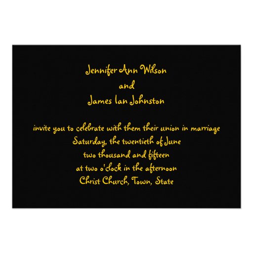 Black White Movie Theme Wedding Invitation