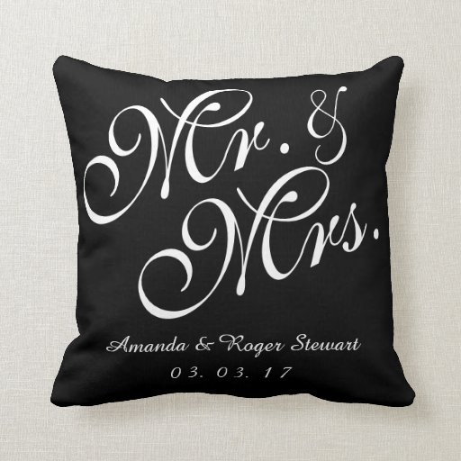 Mr And Mrs Pillows Mr And Mrs Throw Pillows Zazzle