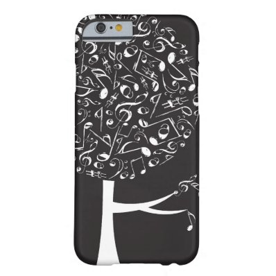 Black White Music Musical Notes Song Sing Pop Tree Barely There iPhone 6 Case