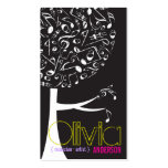Black White Music Musical Notes Song Sing Pop Tree Business Card Template