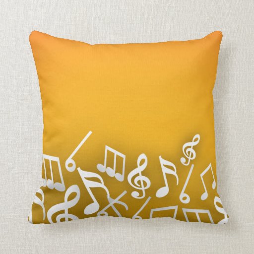 Black & White Music Notes Decorative Throw Pillow Zazzle