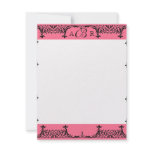 Black, White n Hot Pink Damask Thank You Notes Custom Invitations