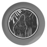 Black & White Nativity Decorative Christmas Plate Black & White Nativity Decorative Christmas Plate