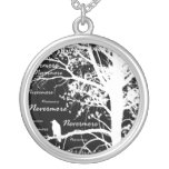 Black & White Negative Nevermore Raven Silhouette Pendants