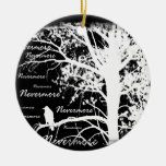 Black & White Negative Nevermore Raven Silhouette Ornament