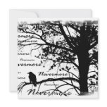 Black &amp; White Nevermore Raven Silhouette Invites