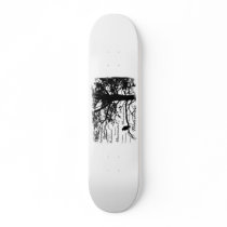 Black & White Nevermore Raven Silhouette Skate Deck