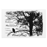Black & White Nevermore Raven Silhouette Customized Stationery