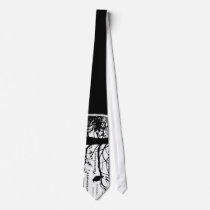 Black & White Nevermore Raven Silhouette Neckties