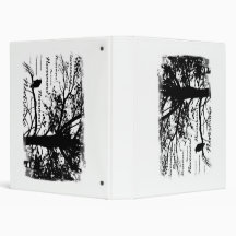 Black & White Nevermore Raven Silhouette Tree Vinyl Binders