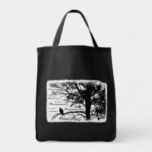 Black & White Nevermore Silhouette Raven Canvas Bags