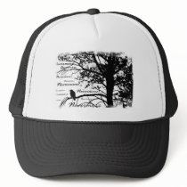 Black & White Nevermore Silhouette Raven Hats