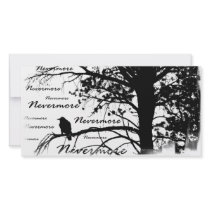 Black & White Nevermore Silhouette Raven Personalized Photo Card