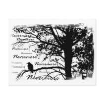 Black & White Nevermore Silhouette Raven postcards by VoXeeD Black & White Nevermore Silhouette Raven postcards