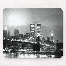 Black & White New York City at Night Mousepads