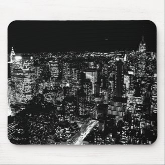 Black & White New York City Night Mousepad