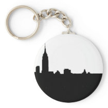 Black & White New York Silhouette Key Chain