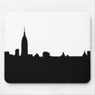 Black & White New York Silhouette Mouse Pads