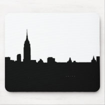 Black & White New York Silhouette Mouse Pads