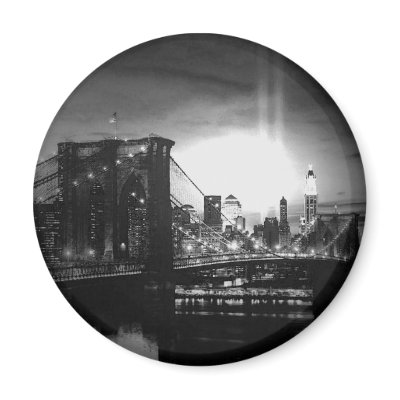 Black & White New York Skyline Fridge Magnets by made_in_atlantis