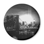 Black &amp; White New York Skyline Fridge Magnets