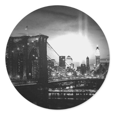 Black & White New York Skyline Stickers by made_in_atlantis