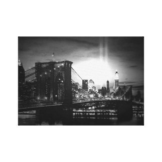 Black &amp; White New York Skyline Wrapped Canvas