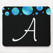 Black & White Ocean Polka Dots Mousepad