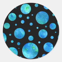 Black & White Ocean Polka Dots Sticker