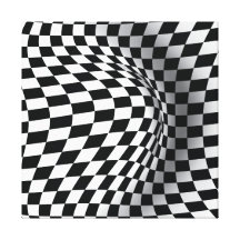 Black white op art optical illusion abstract canvas print