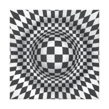 Black white op art optical illusion canvas print