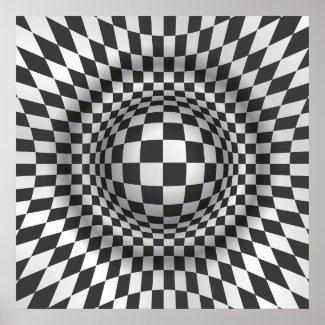 Black white optical illusion custom print/poster print