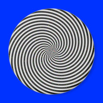 Black & White Optical Illusion Spiral Magnet
