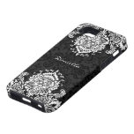 Black & White Ornate Floral Damasks-Monogram casemate cases