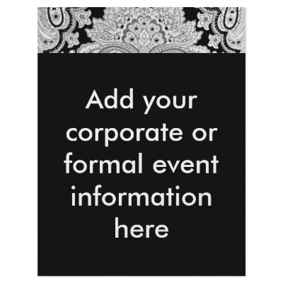 Black & White Paisley Fliers Full Color Flyer by decembermorning