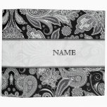 Black & White Paisley Pattern Vinyl Binder