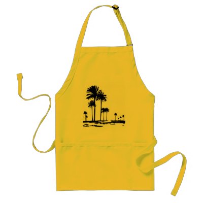 black white palms aprons by CreativeColours