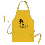 black white palms aprons