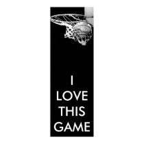 Black & White Panoramic Basketball Poster posters